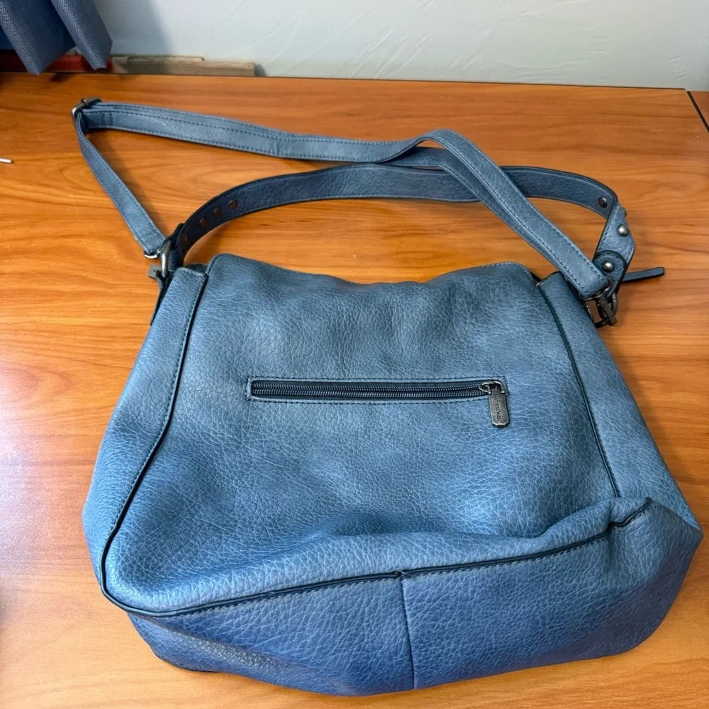 Montana West Shoulder Purse Bag Blue Stud Detail Western Neutral Basic‎